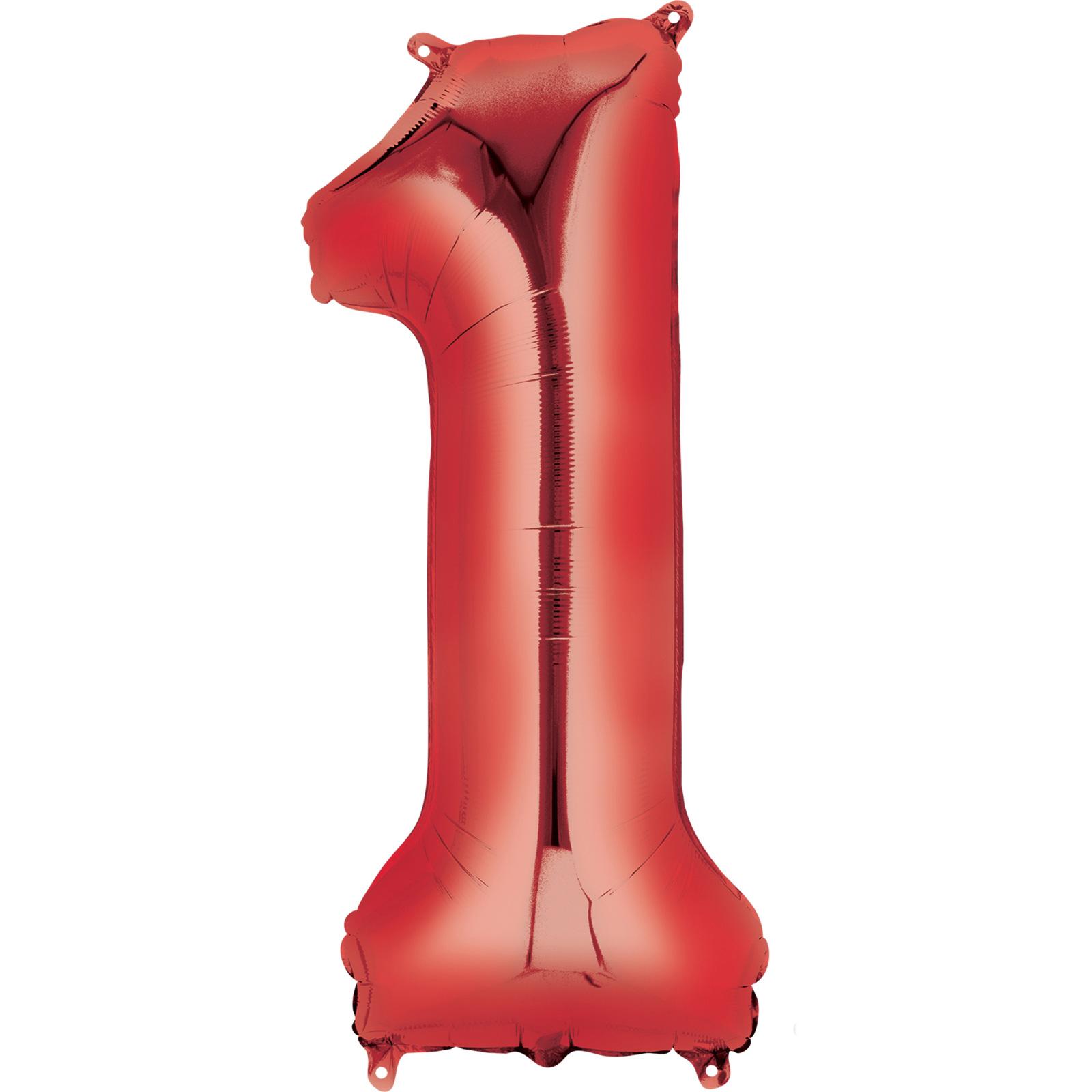 Number 1 Red Super Shape Balloon 13 x 34in Balloons & Streamers - Party Centre - Party Centre