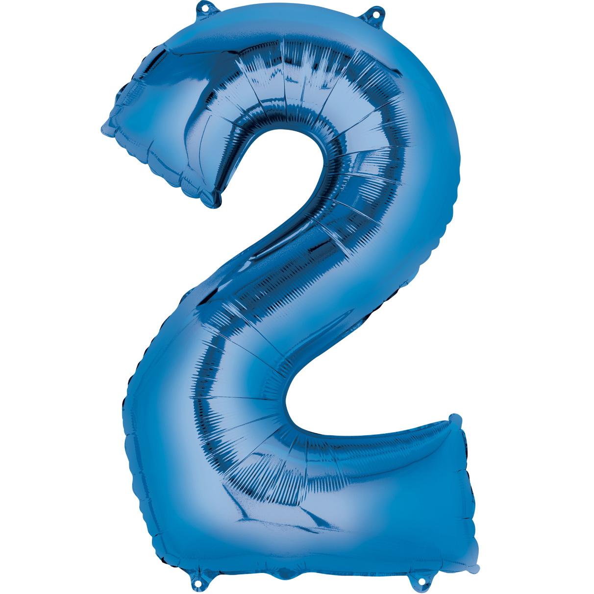 Number 2 Blue Large Shape Balloon 20 x 36in Balloons & Streamers - Party Centre - Party Centre