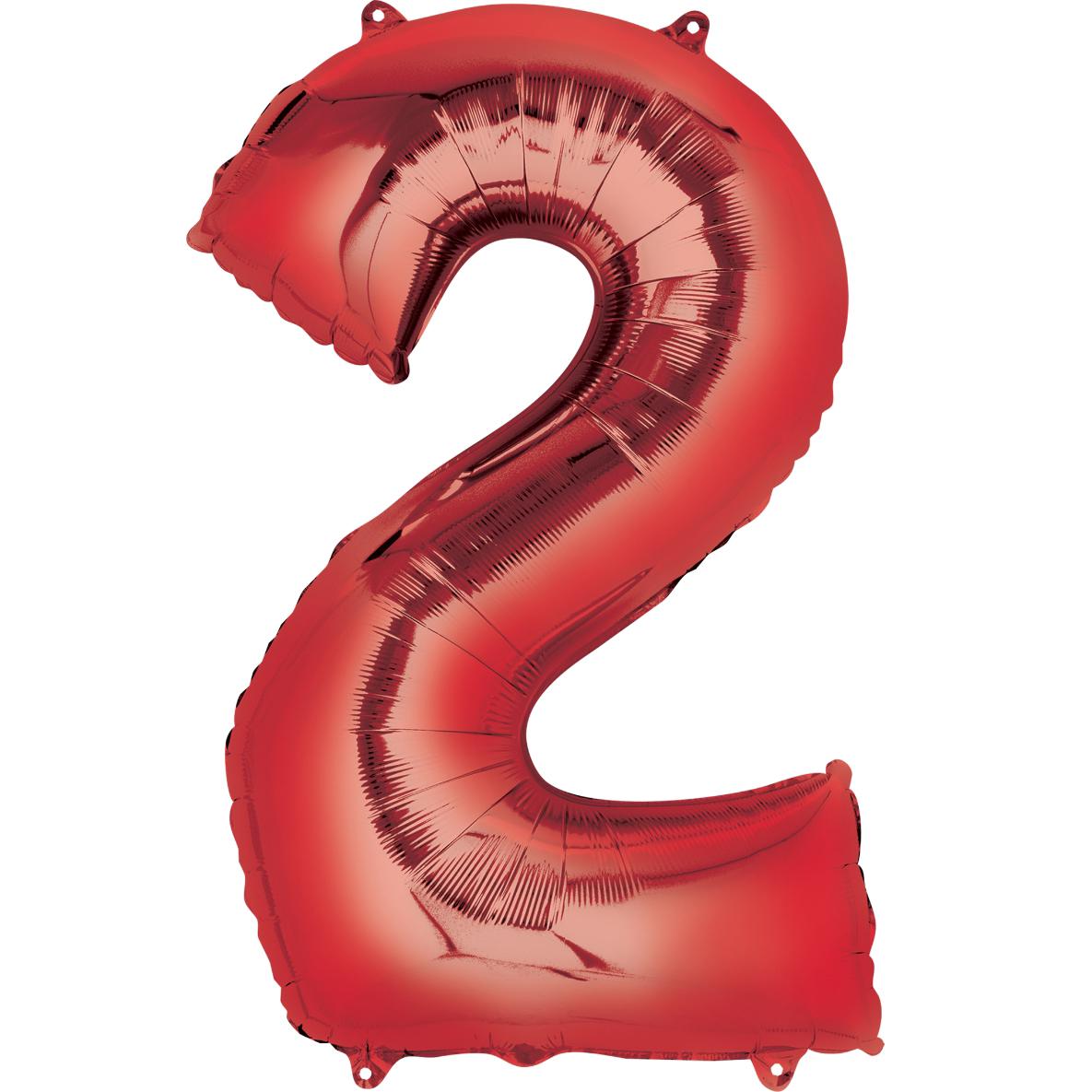 Number 2 Red Large Shape Balloon 20 x 36in Balloons & Streamers - Party Centre - Party Centre