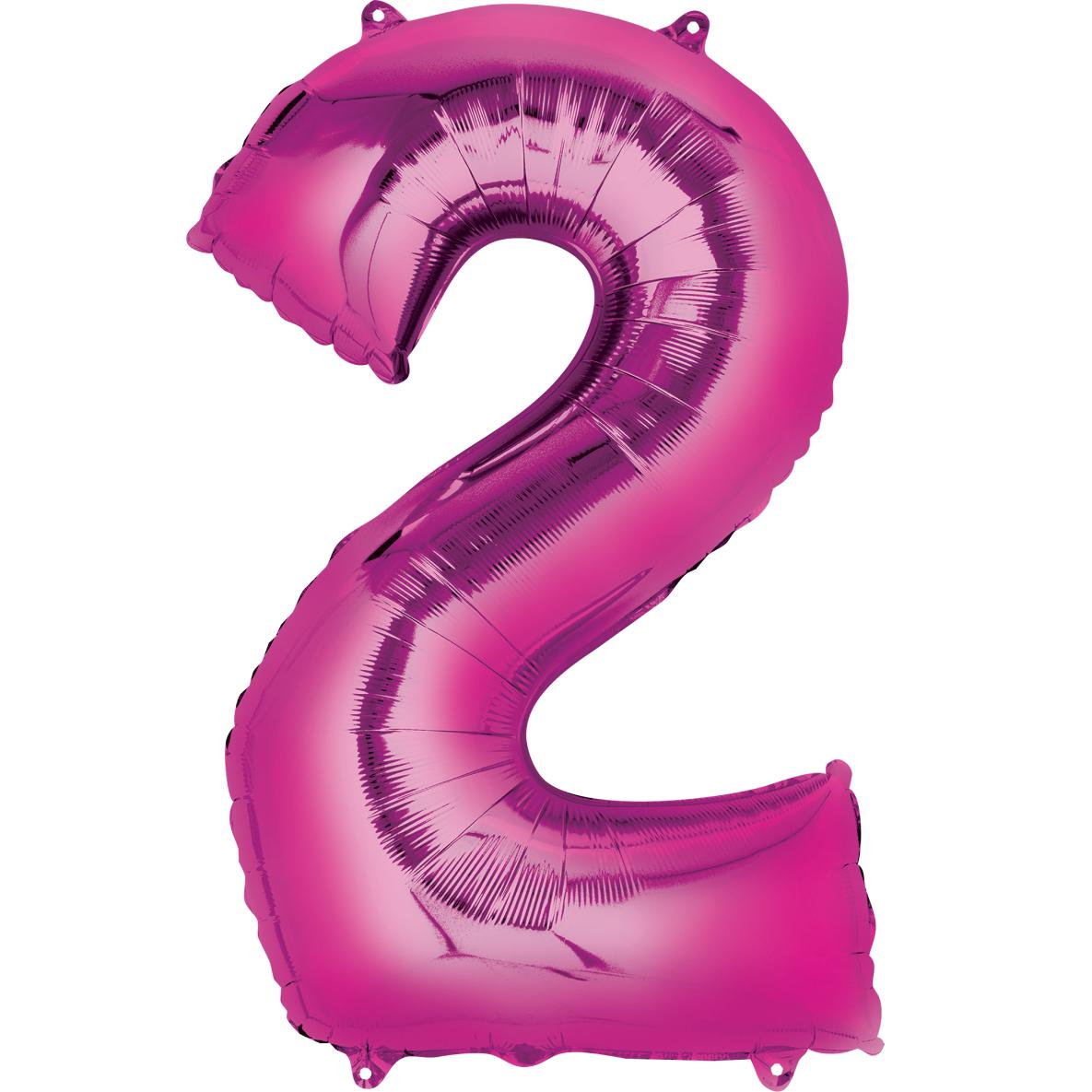 Number 2 Pink Large Shape Balloon 20 x 36in Balloons & Streamers - Party Centre - Party Centre