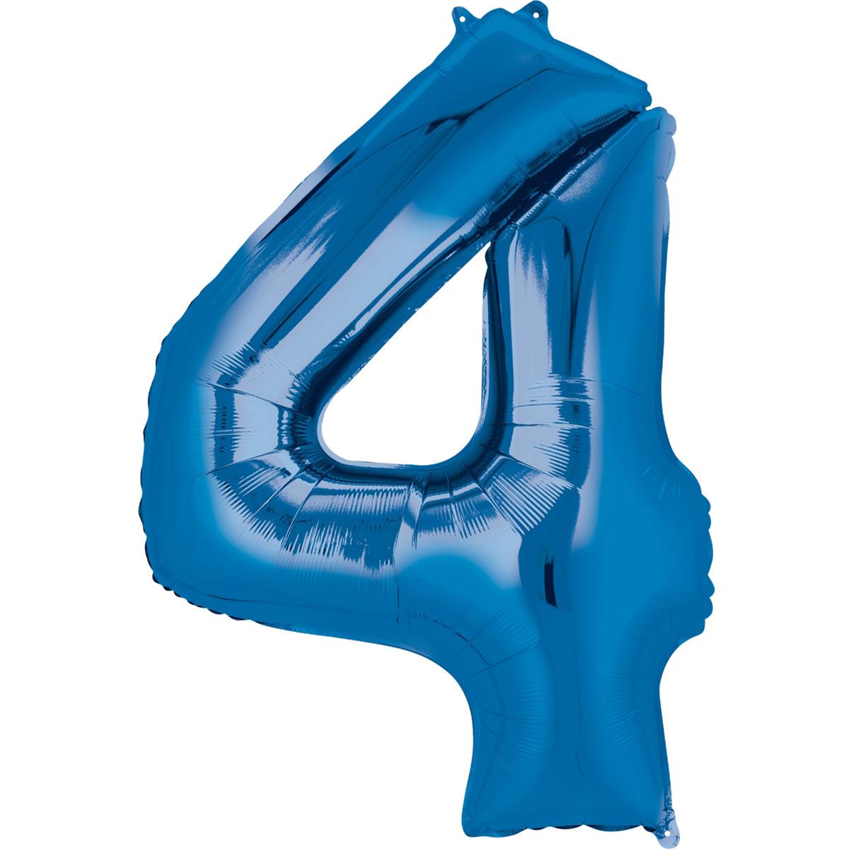 Number 4 Blue SuperShape Balloon 66x88cm Balloons & Streamers - Party Centre - Party Centre