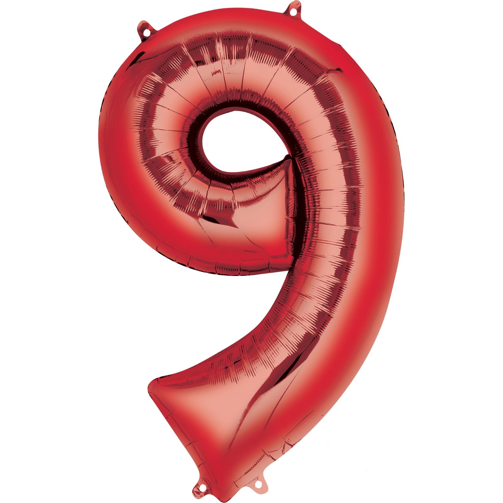 Number 9 Red Large Shape Balloon 25 x 34in Balloons & Streamers - Party Centre - Party Centre