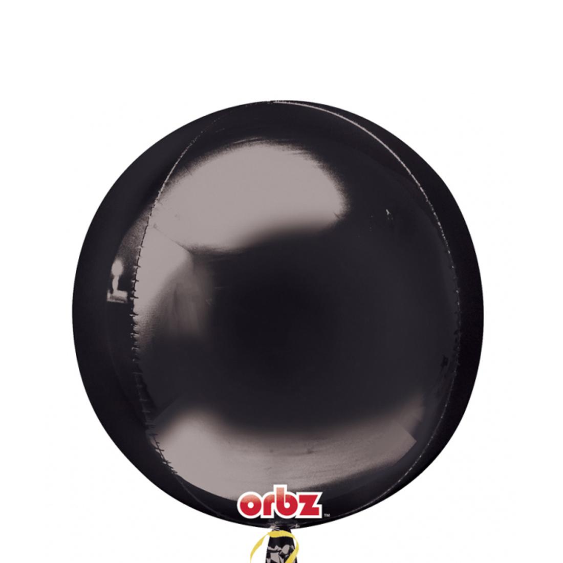 Black Orbz Foil Balloon 38x40cm Balloons & Streamers - Party Centre - Party Centre