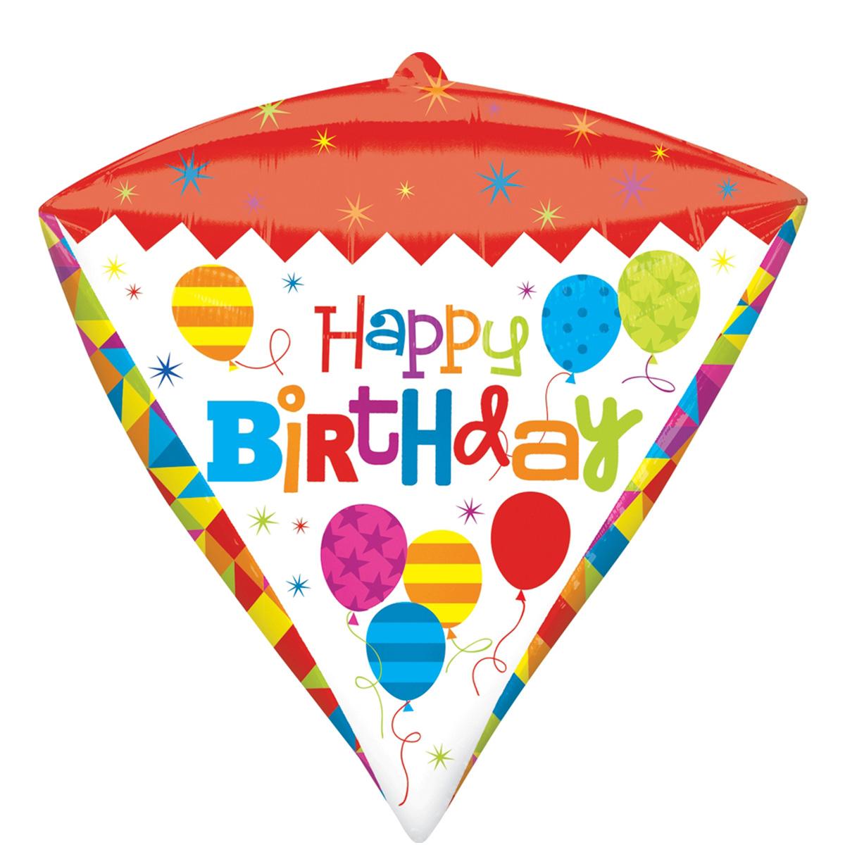 Geometric Birthday Diamondz Balloon 15in x 17in Balloons & Streamers - Party Centre - Party Centre