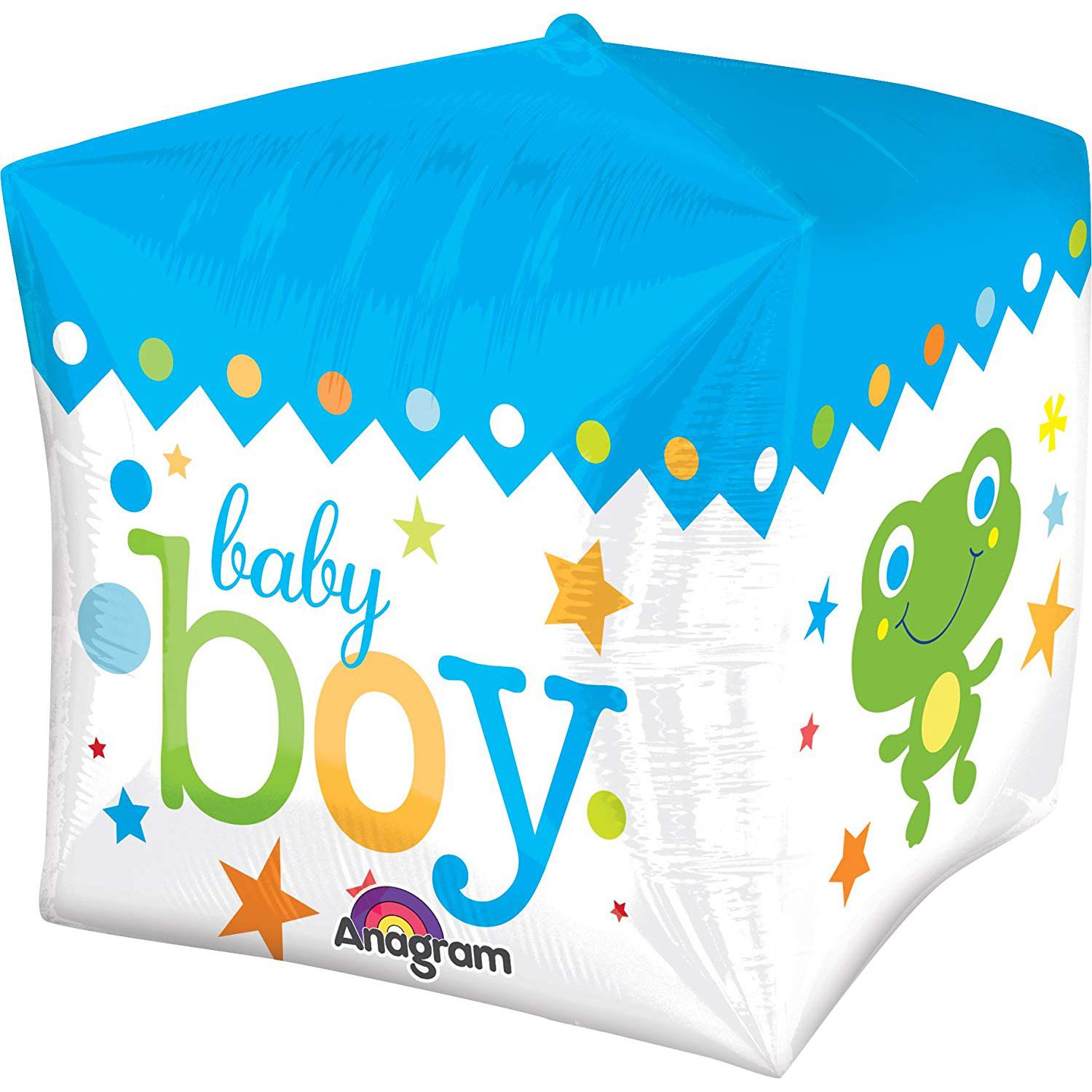 Sweet Baby Boy Clock Cube Foil Balloon 15 x 15in Balloons & Streamers - Party Centre - Party Centre