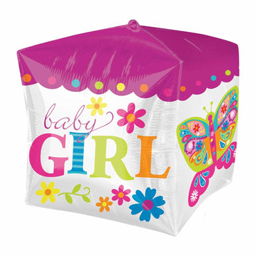 Beautiful Baby Girl Block Cubez Balloon 15in Balloons & Streamers - Party Centre - Party Centre