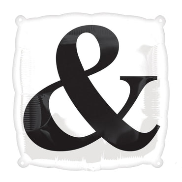 Black & On White Square Foil Balloon 18in Balloons & Streamers - Party Centre - Party Centre