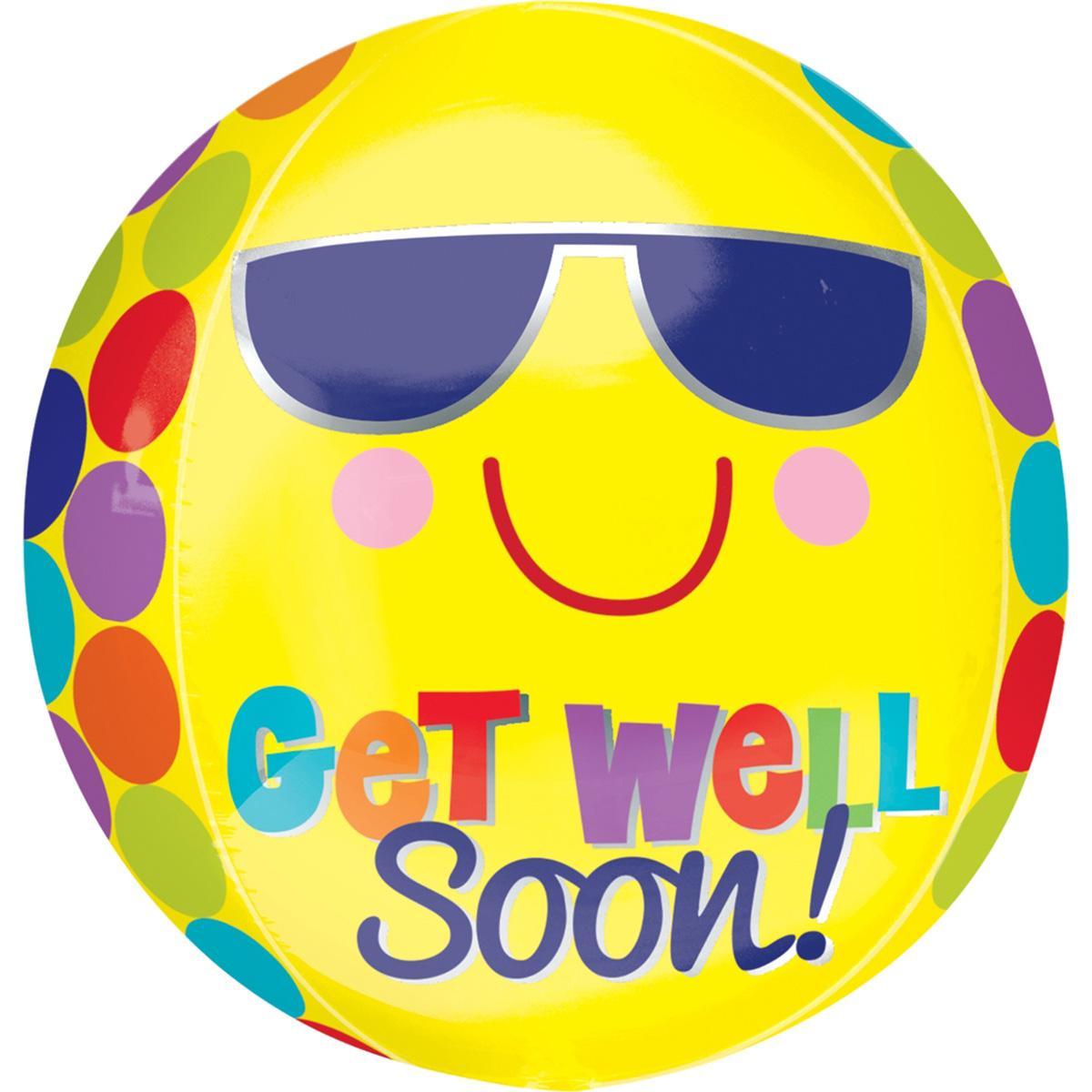 Bright Sunny Get Well Soon Orbz Balloon 38x40cm Balloons & Streamers - Party Centre - Party Centre