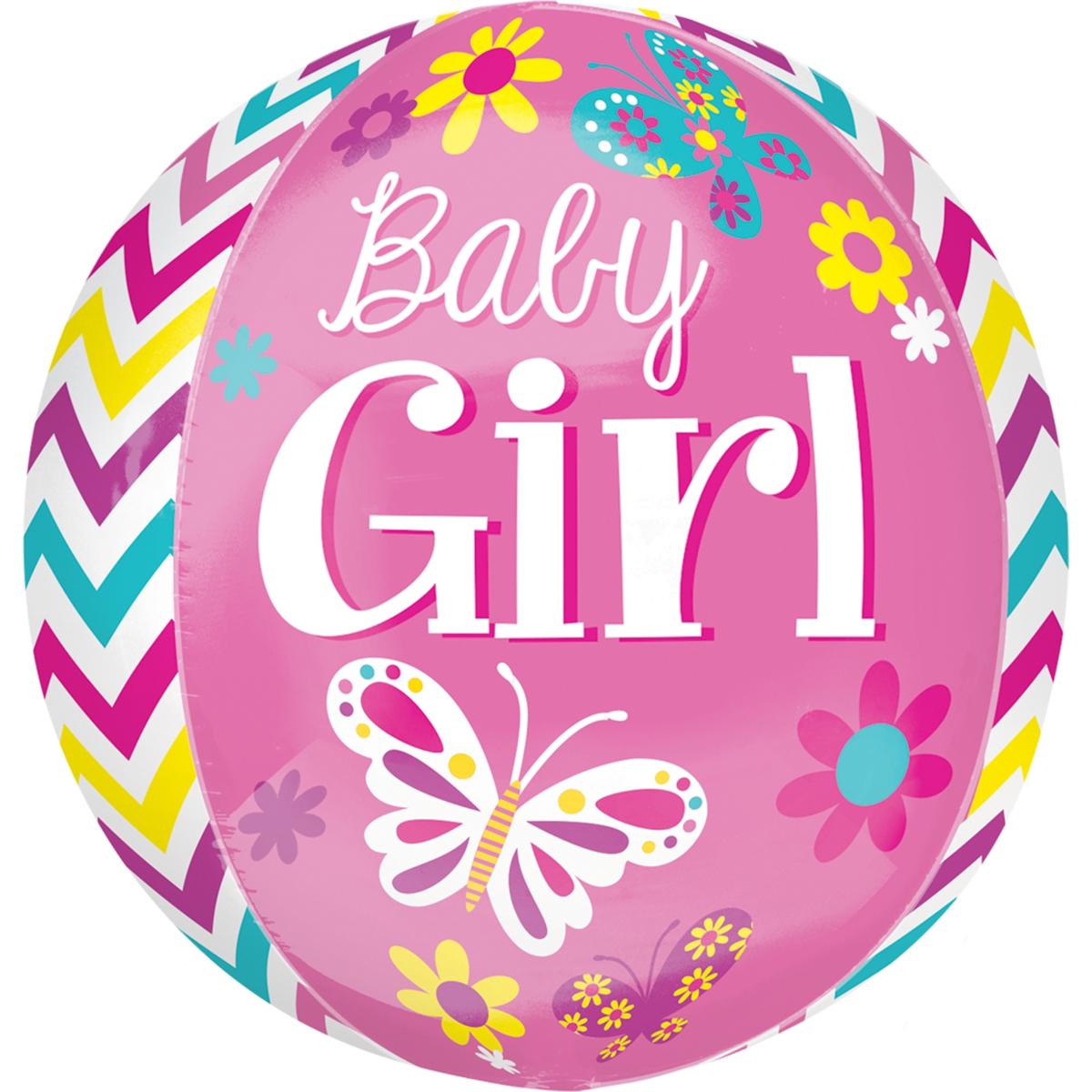 Beautiful Baby Girl Orbz Balloon 38x40cm Balloons & Streamers - Party Centre - Party Centre