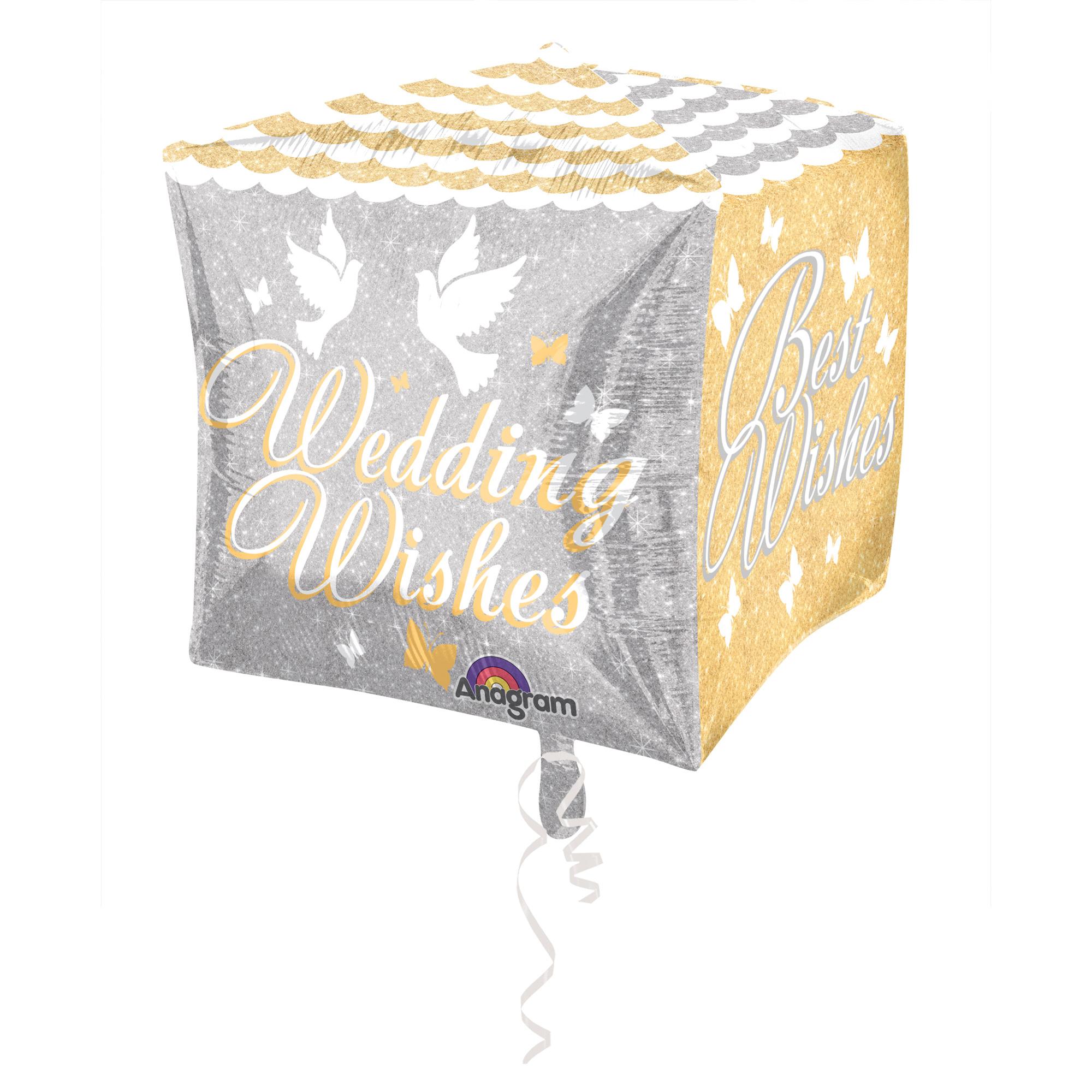Shimmering Wedding Wishes Cubez Foil Balloon Balloons & Streamers - Party Centre - Party Centre