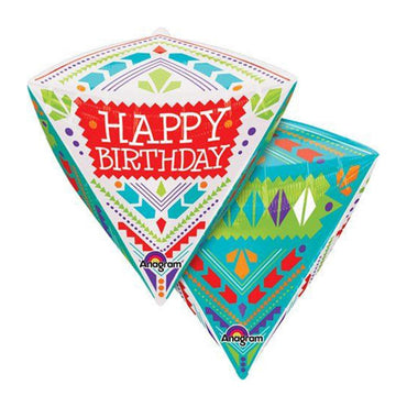 Scandi Happy Birthday Diamondz Balloon 15in x 17in Balloons & Streamers - Party Centre - Party Centre