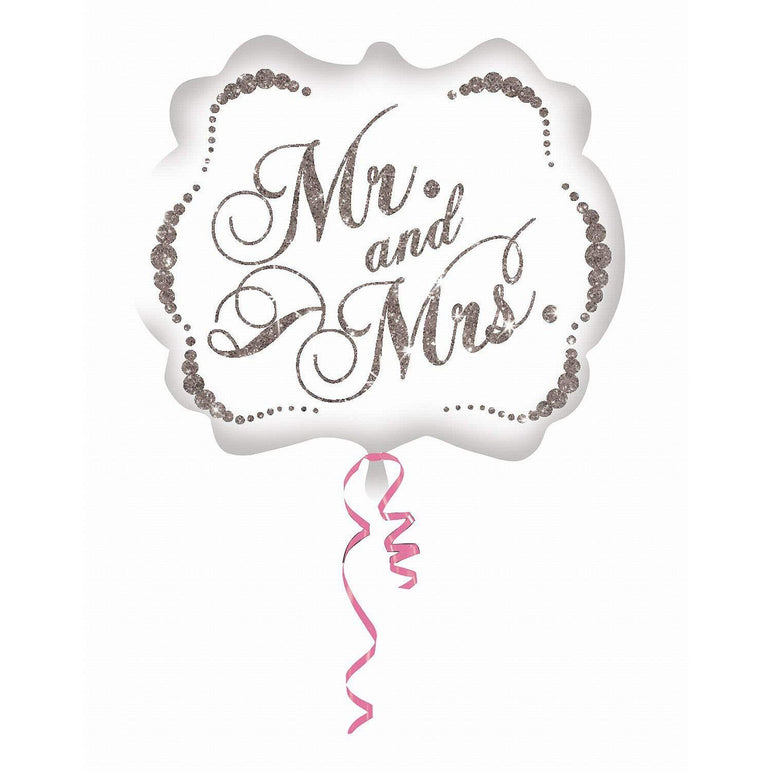 Sparkling Mr & Mrs Super Shape Balloon Balloons & Streamers - Party Centre