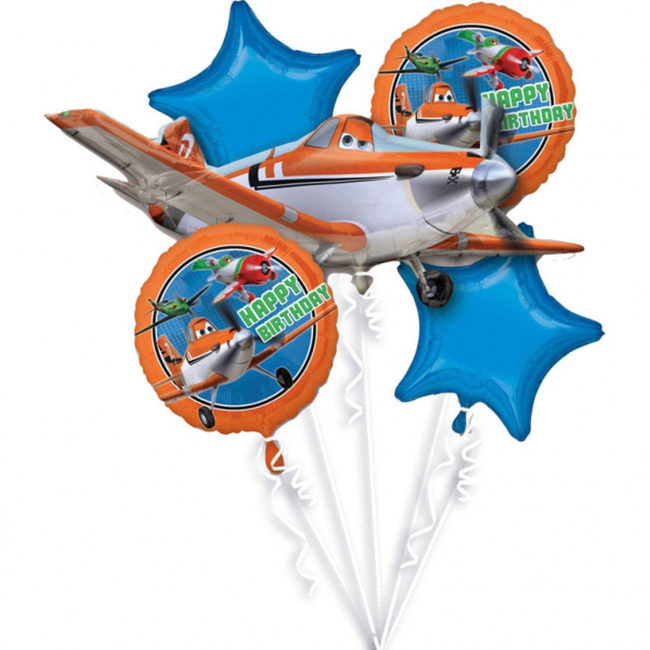 Disney Planes Birthday Balloons Foil Bouquet 5ct Balloons & Streamers - Party Centre - Party Centre