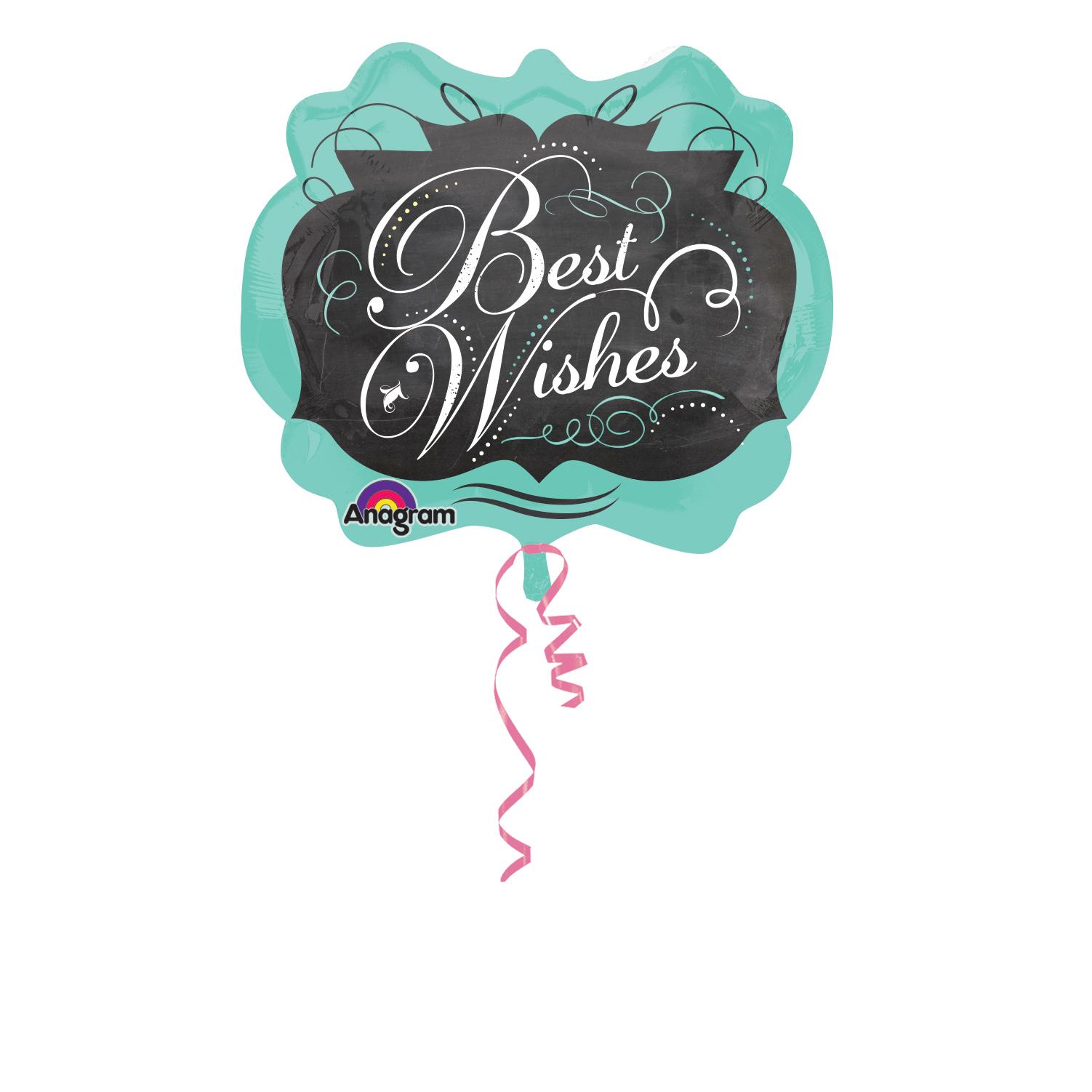 Chalkboard Best Wishes Foil Balloon 25 x 22in Balloons & Streamers - Party Centre - Party Centre