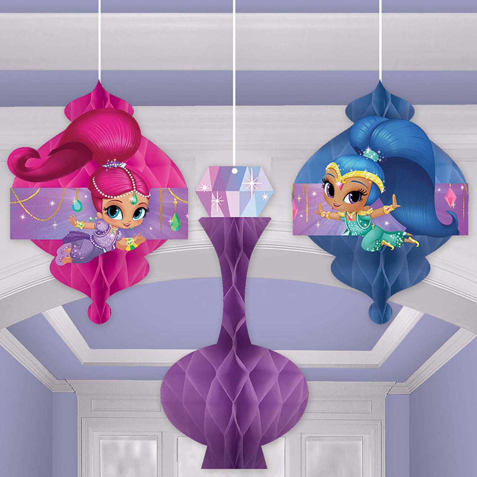 Shimmer and Shine Honeycomb Decoration 3pcs - Party Centre