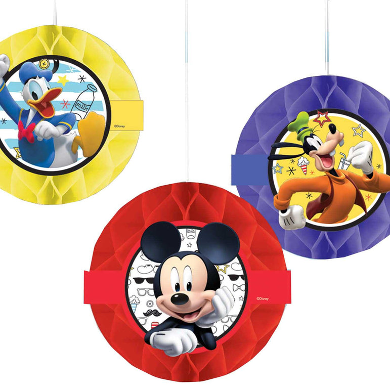 Mickey On The Go Honeycomb 3pcs Decorations - Party Centre