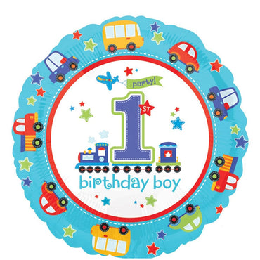 All Aboard Bday Foil Balloon 18in Balloons & Streamers - Party Centre - Party Centre
