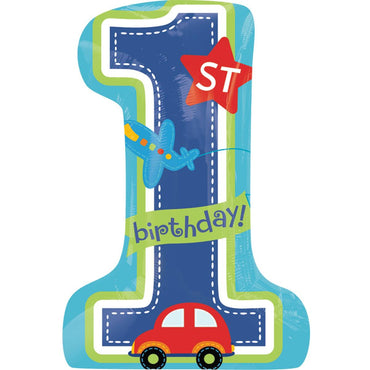 All Aboard SuperShape Balloon 19x28in Balloons & Streamers - Party Centre - Party Centre