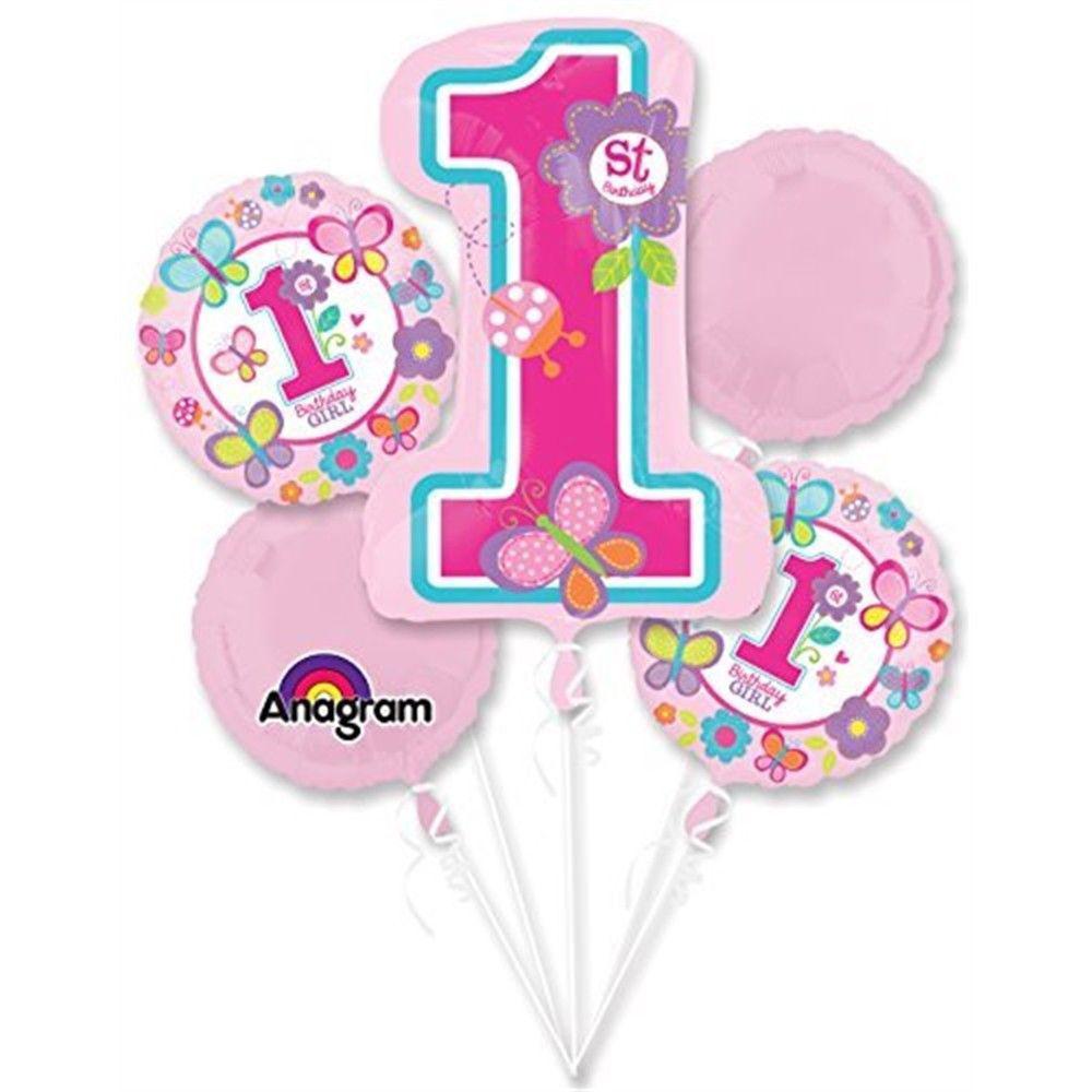 Sweet Birthday Girl Bouquet 5ct Balloons & Streamers - Party Centre - Party Centre