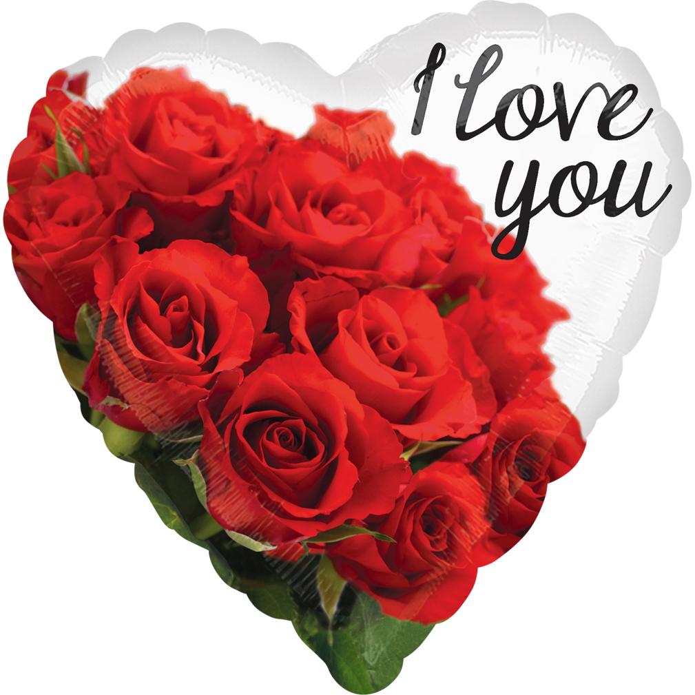 I Love You Rose Bouquet Foil Balloon 18 in Balloons & Streamers - Party Centre - Party Centre