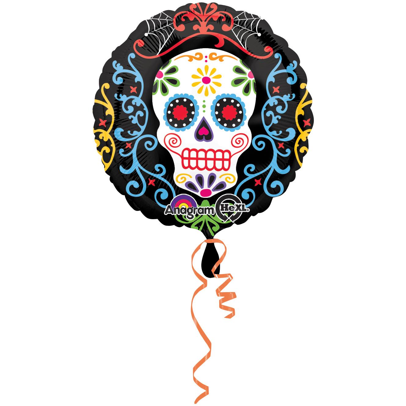 Day of The Dead Pattern Foil Balloon 18in Balloons & Streamers - Party Centre - Party Centre