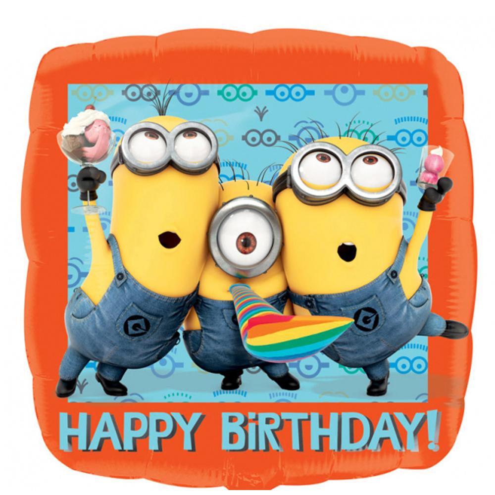 Despicable Me Happy Birthday Square Foil Balloon 18in Balloons & Streamers - Party Centre - Party Centre