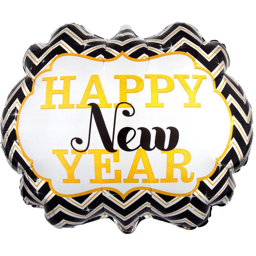 Happy New Year Marquee Holographic SuperShape 63x55cm Balloons & Streamers - Party Centre - Party Centre