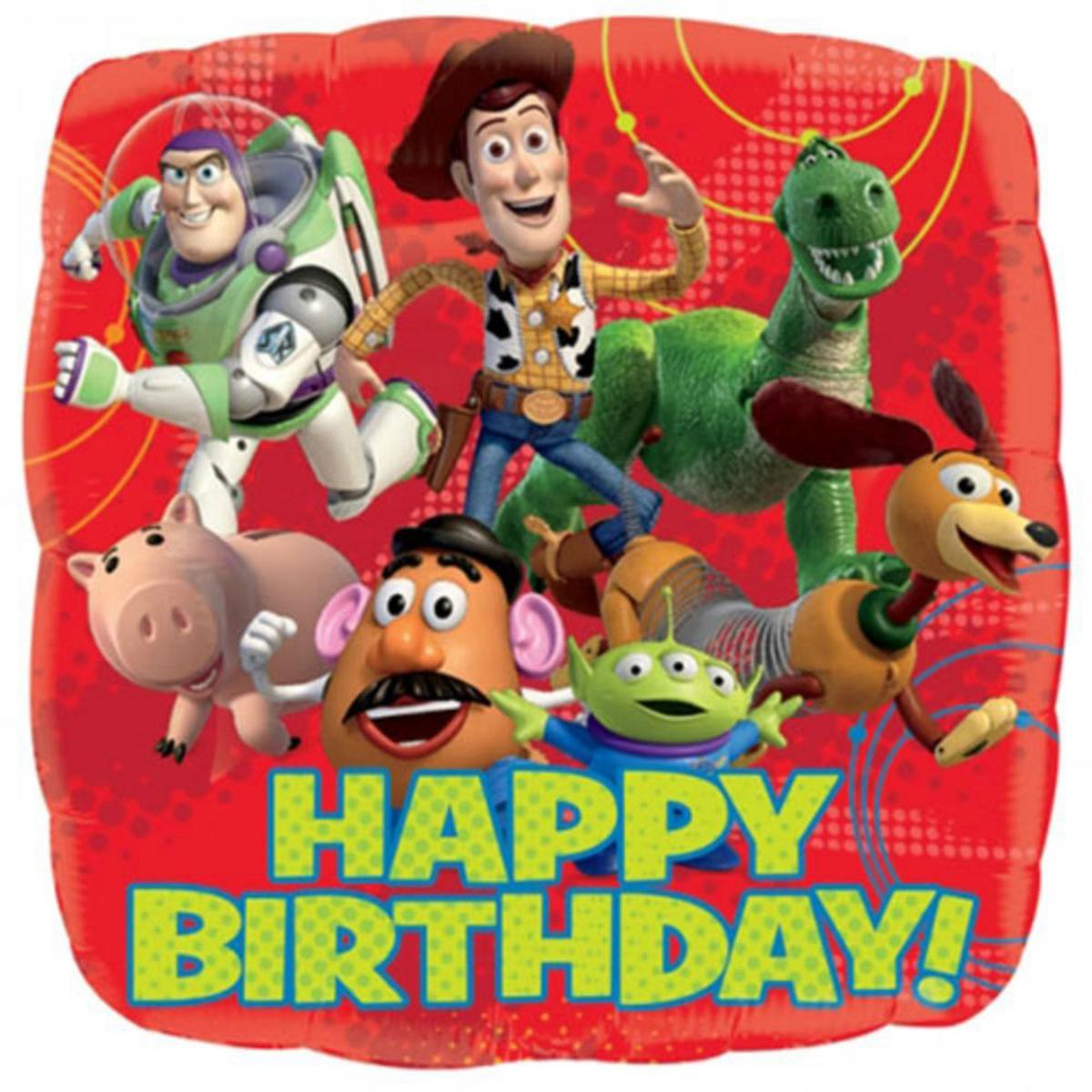 Toy Story Gang Happy Birthday Square Balloon 18in Balloons & Streamers - Party Centre - Party Centre