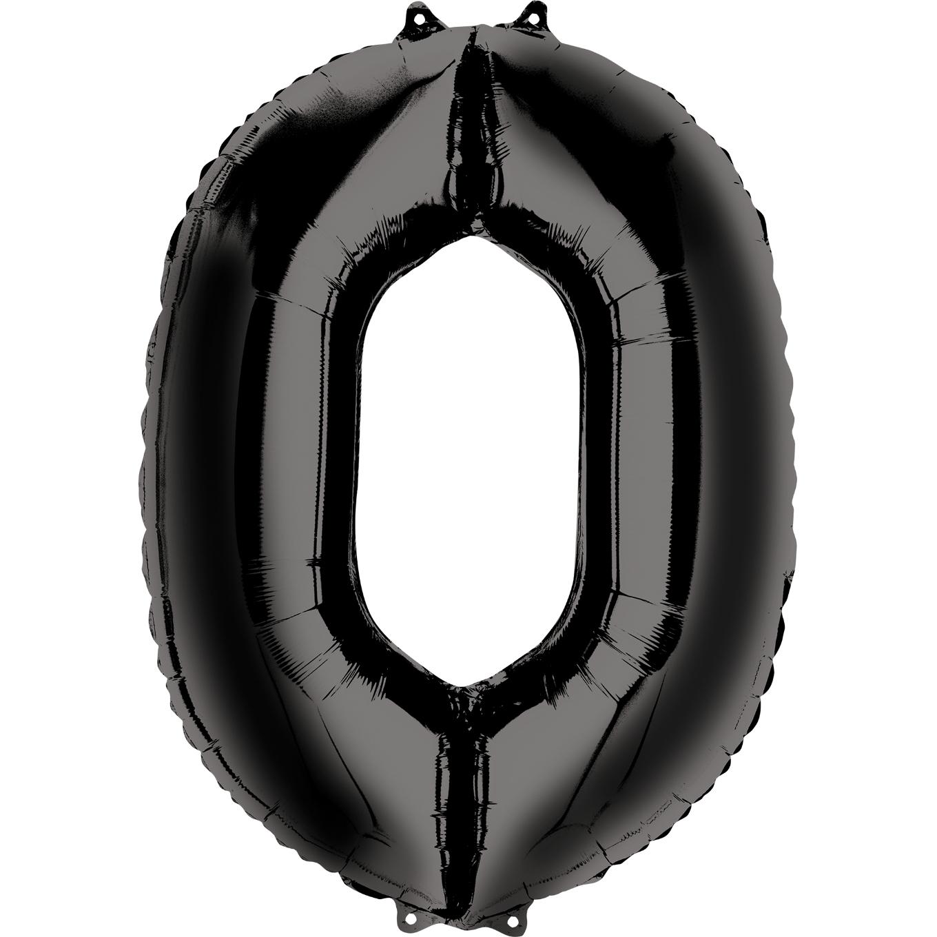 Number 0 Black SuperShape Balloon 26 x 34in Balloons & Streamers - Party Centre - Party Centre