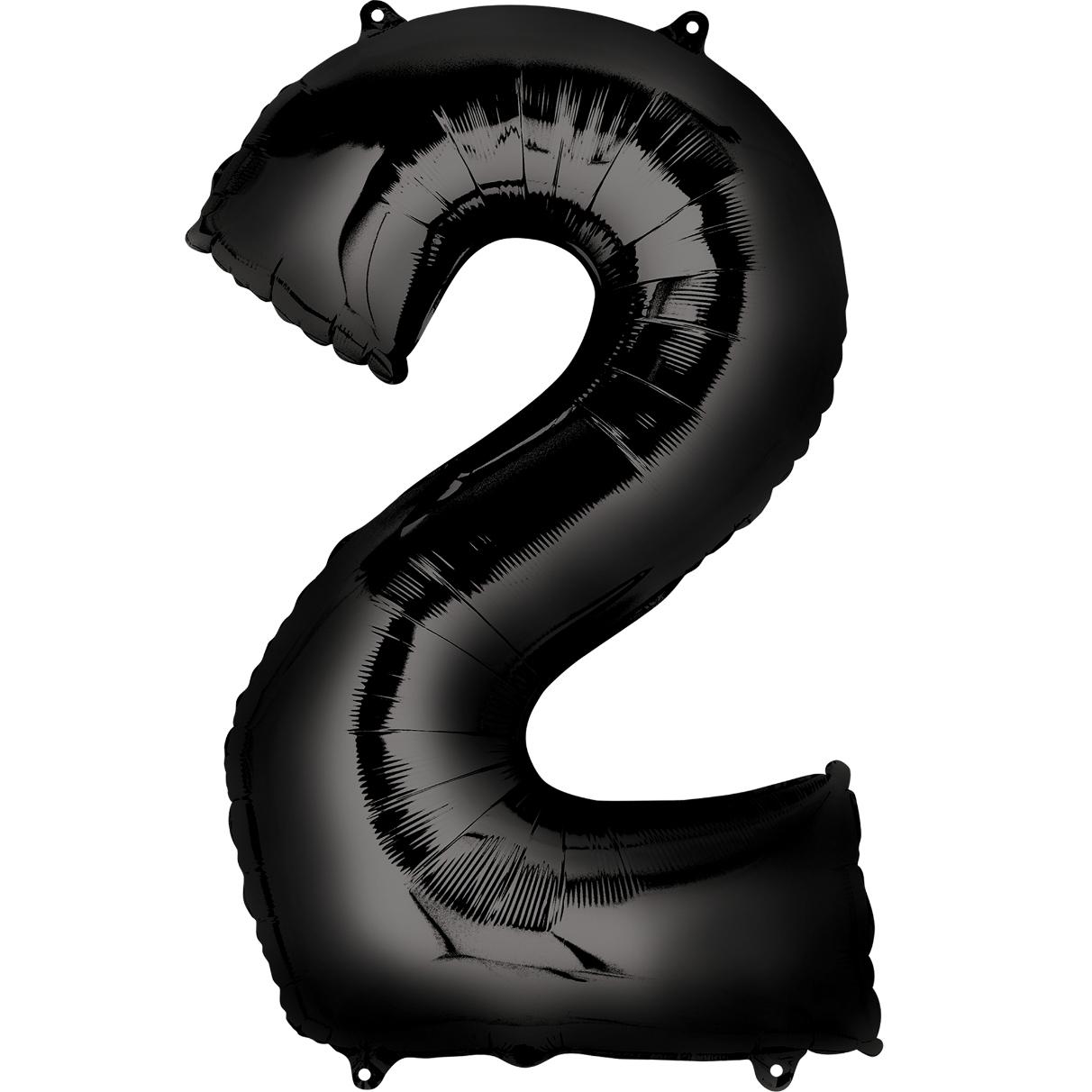 Number 2 Black SuperShape Balloon 20 x 36in Balloons & Streamers - Party Centre - Party Centre