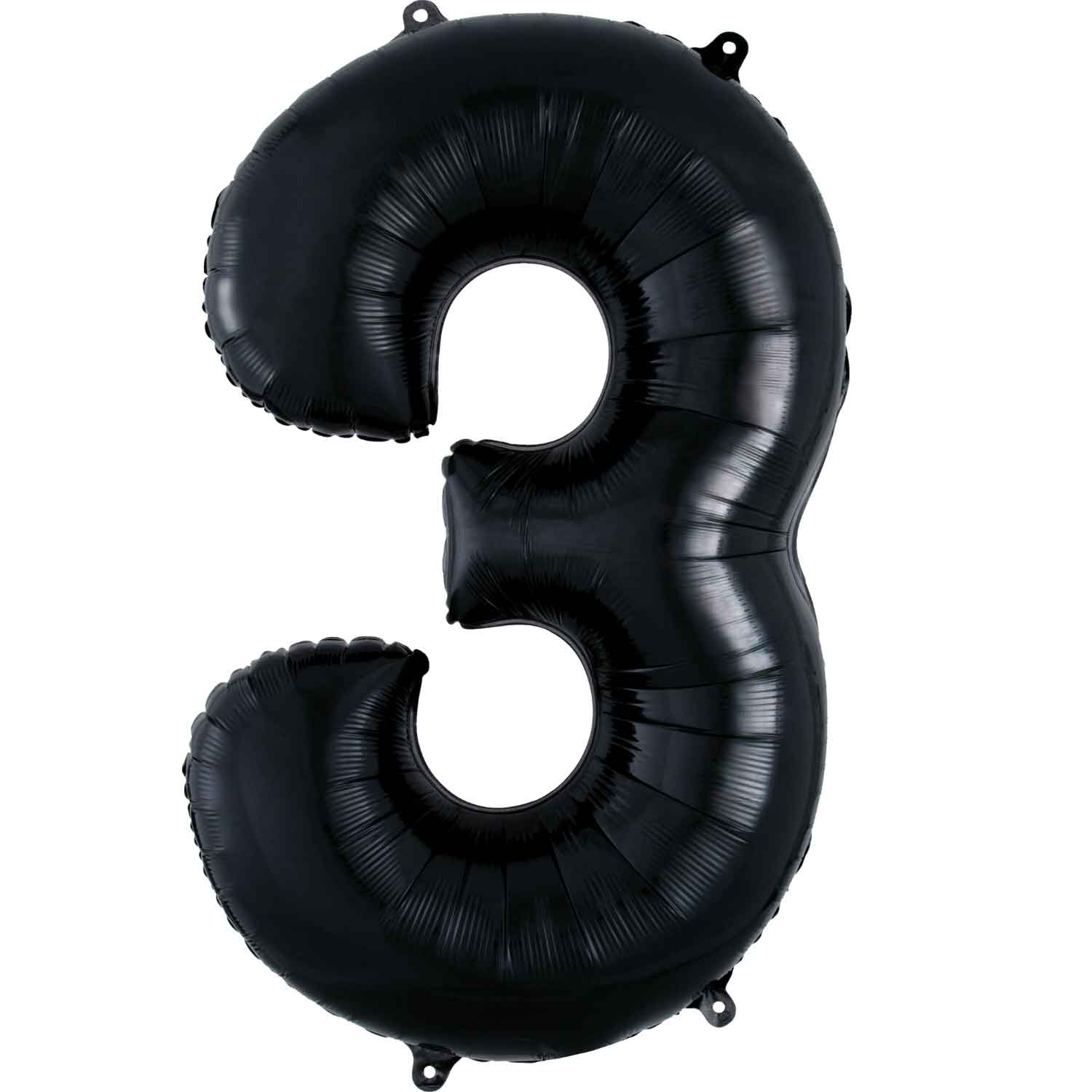 Black Number 3 Supershape Foil Balloon 50x86cm Balloons & Streamers - Party Centre - Party Centre