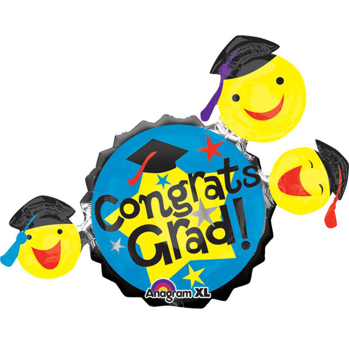 Grad Smiley Faces SuperShape Foil Balloon 35 x 28in Balloons & Streamers - Party Centre - Party Centre