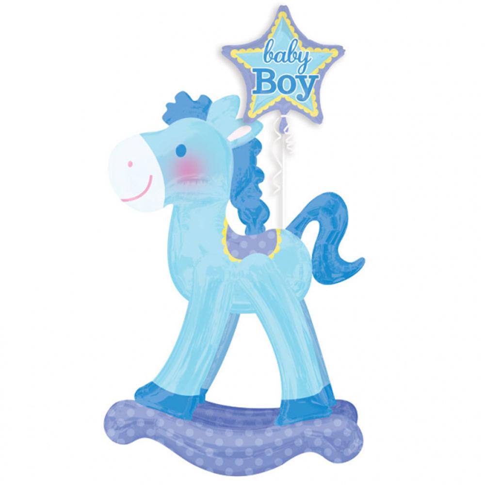 Rocking Horse Blue AirWalkers Foil Balloon 23x50in Balloons & Streamers - Party Centre - Party Centre