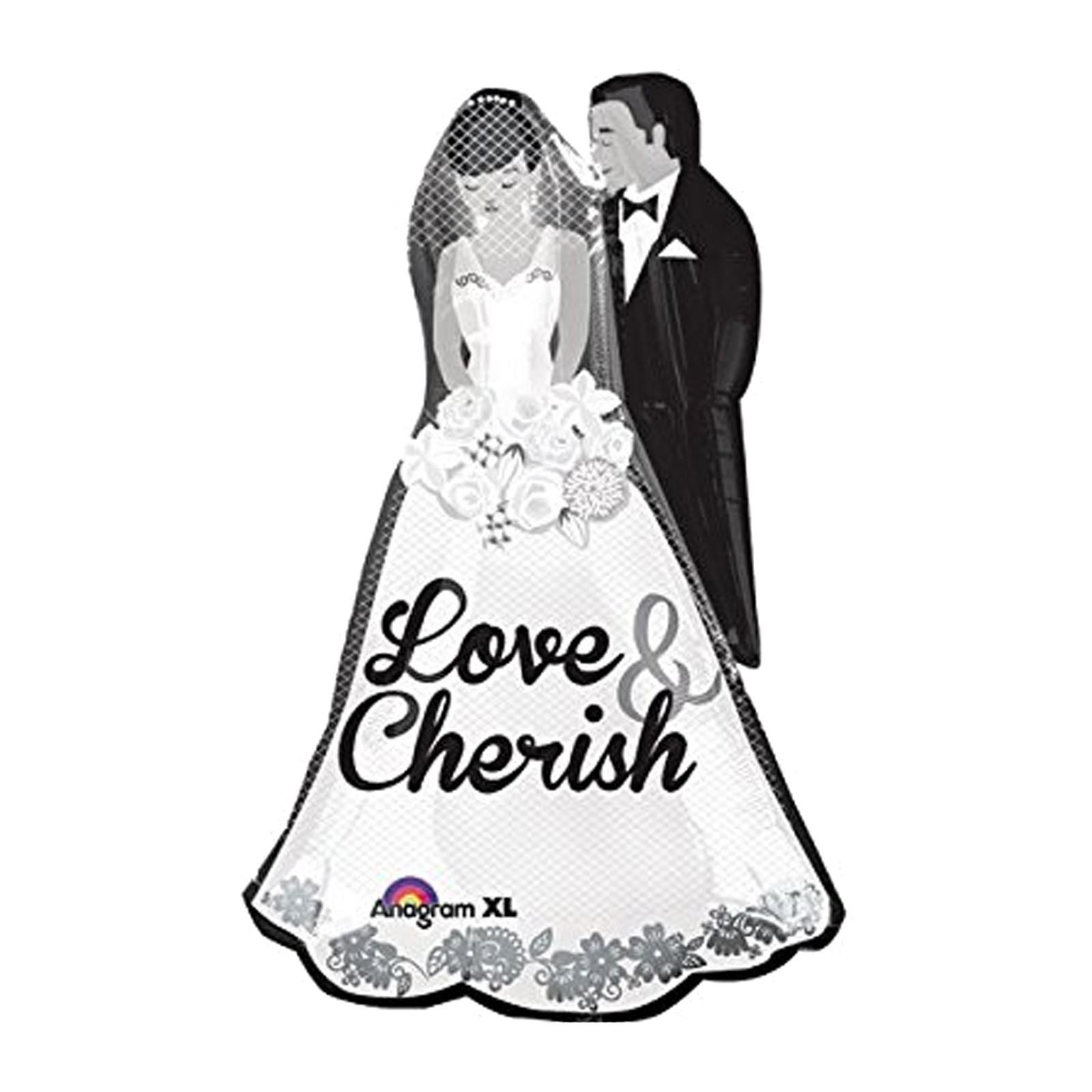 Love and Cherish Couple SuperShape Balloon 22 x 34in Balloons & Streamers - Party Centre - Party Centre