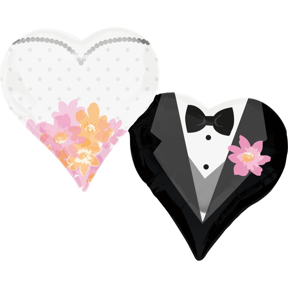 Wedding Couple Hearts SuperShape Balloon 30 x 225in Balloons & Streamers - Party Centre - Party Centre