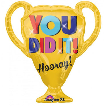 You Did It! Trophy SuperShape Balloon 25 x 28in Balloons & Streamers - Party Centre - Party Centre