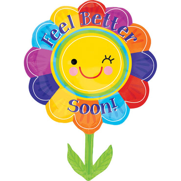 Feel Better Flower SuperShape Foil Balloon 21x29in Balloons & Streamers - Party Centre - Party Centre