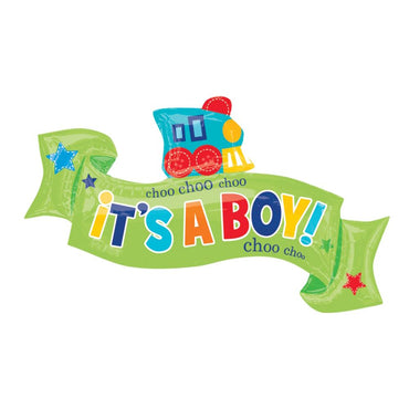 Welcome Little One Boy Supershape Foil Balloon 40 x 22in Balloons & Streamers - Party Centre - Party Centre