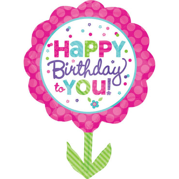 Pink & Teal Birthday SuperShape Balloon 21x29in Balloons & Streamers - Party Centre - Party Centre