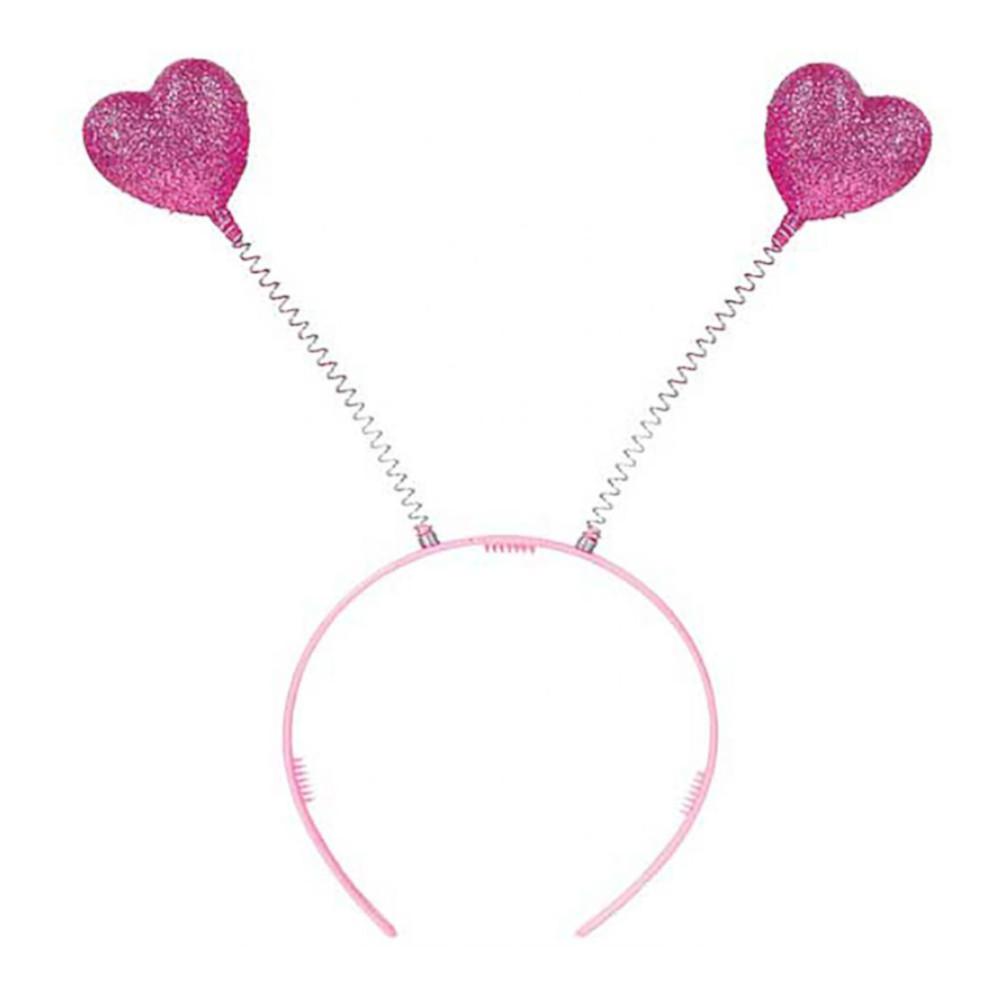 Pink Heart Glitter Head Bopper Costumes & Apparel - Party Centre - Party Centre