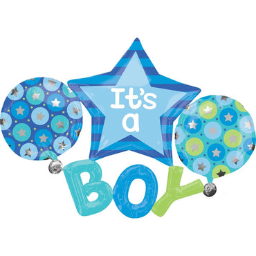 It's A B-O-Y Multi-Balloon 53 x 39in Balloons & Streamers - Party Centre - Party Centre