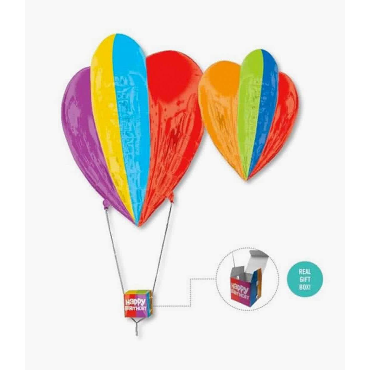 Gift Box Hot Air Heart Ultra Shape Foil Balloon 26 x 30in Balloons & Streamers - Party Centre - Party Centre