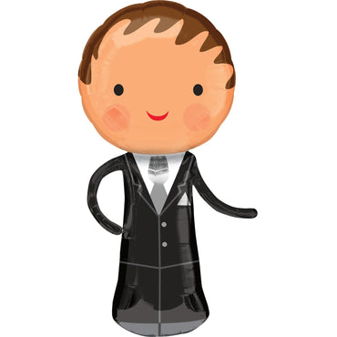 Handsome Groom SuperShape Foil Balloon 19 x 40in Balloons & Streamers - Party Centre - Party Centre