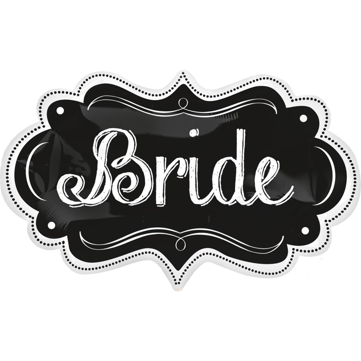Bride Chalkboard Marquee Foil Balloon 27 x 16in Balloons & Streamers - Party Centre - Party Centre
