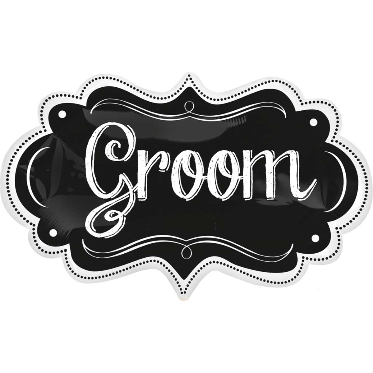 Groom Chalkboard Marquee Foil Balloon 27 x 16in Balloons & Streamers - Party Centre - Party Centre
