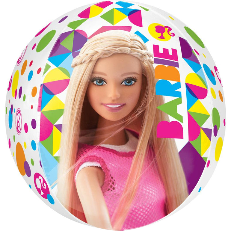 Barbie Sparkle Orbz Balloon 38x40cm Balloons & Streamers - Party Centre