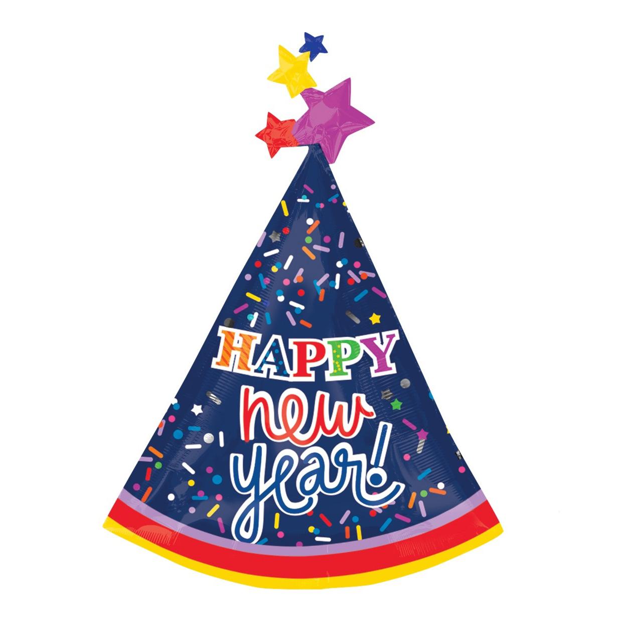 Happy New Year Party Hat SuperShape Balloon 27x36in Balloons & Streamers - Party Centre - Party Centre