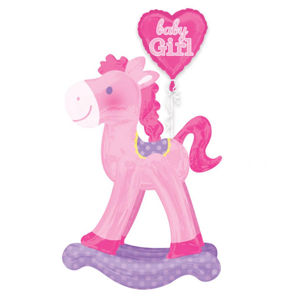 Rocking Horse Pink AirWalkers Foil Balloon 23x50in Balloons & Streamers - Party Centre - Party Centre