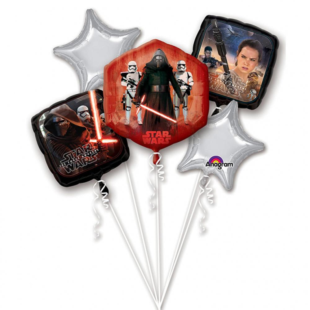 Star Wars The Force Awakens Birthday Bouquet Balloon 5ct Balloons & Streamers - Party Centre - Party Centre