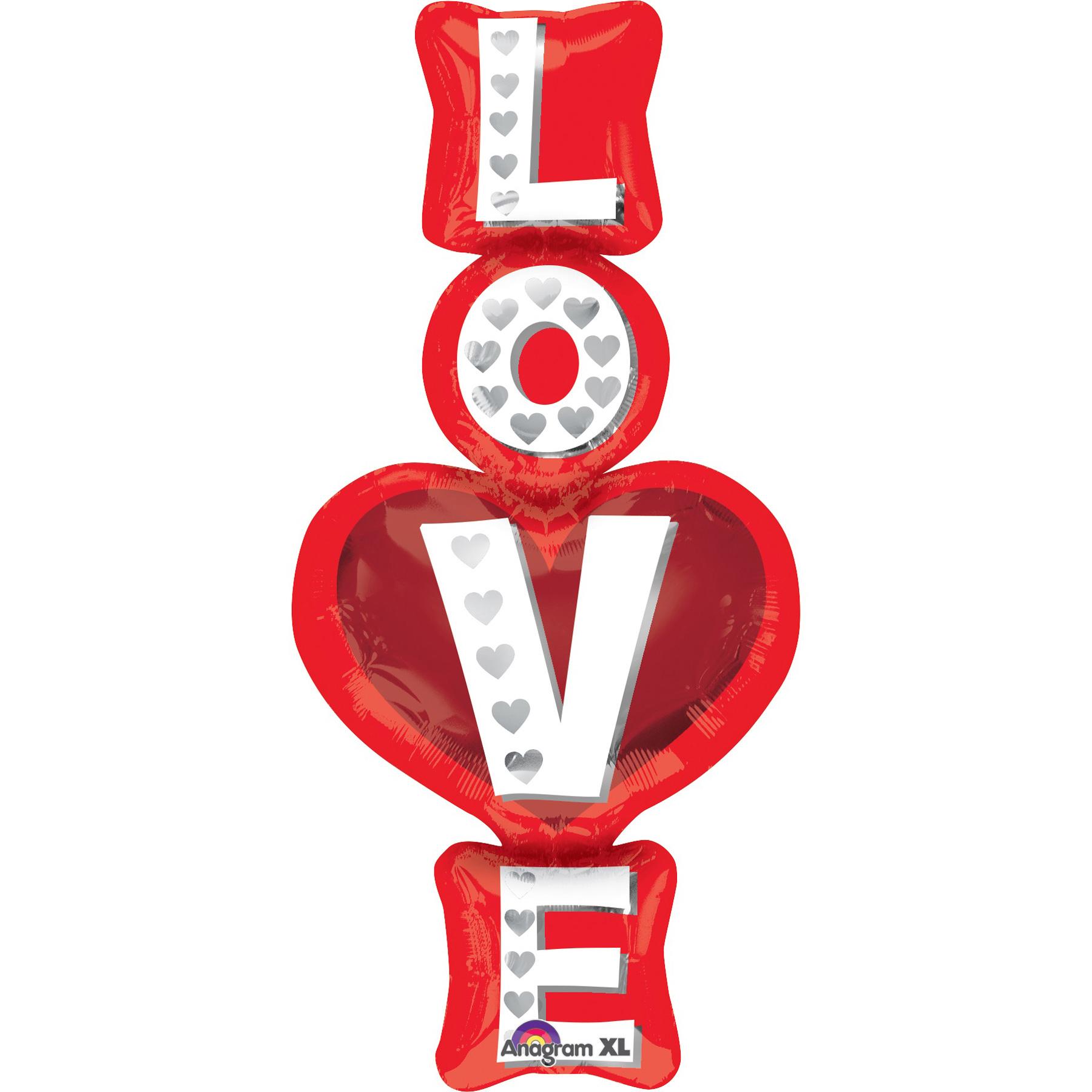 Love Stacked SuperShape Foil Balloon 20x39in Balloons & Streamers - Party Centre - Party Centre